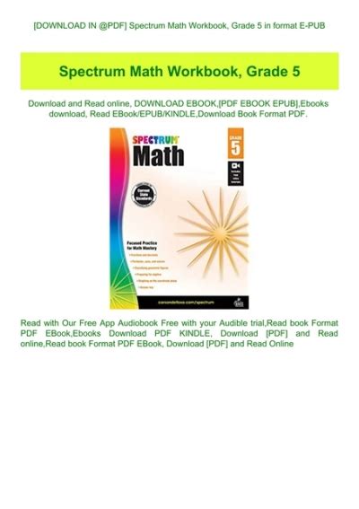 <b>Spectrum</b> R Writing for <b>grade</b> <b>5</b> guides <b>Spectrum</b> <b>Math</b> Workbook. . Spectrum math grade 5 pdf free download